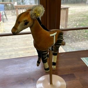 Steiff Okapi velvet plush animal.